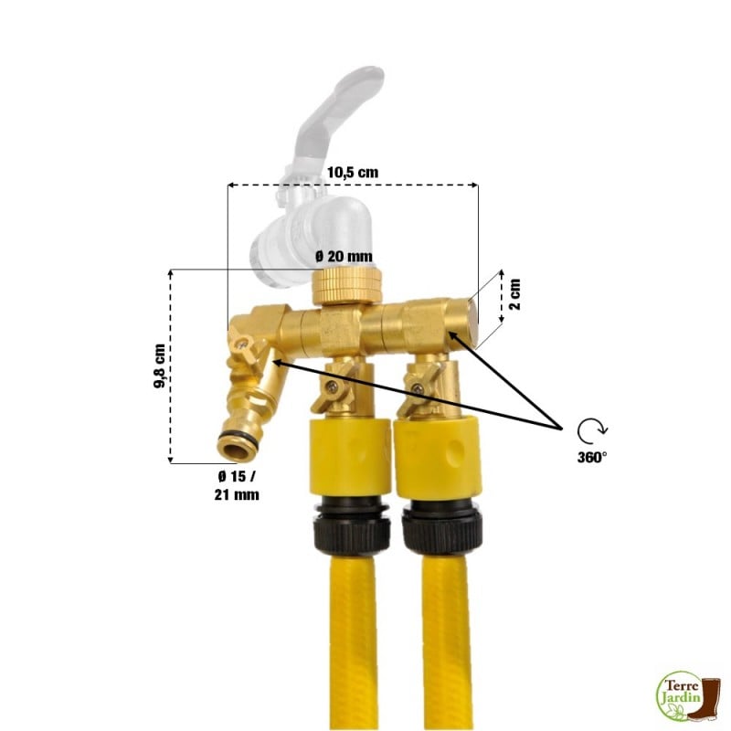 Raccord rapide pour tuyau arrosage 9 mm - branchement du tuyau