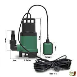 Pompe d'évacuation submersible pour eau chargée ou claire  piscine  14m3 h (3)