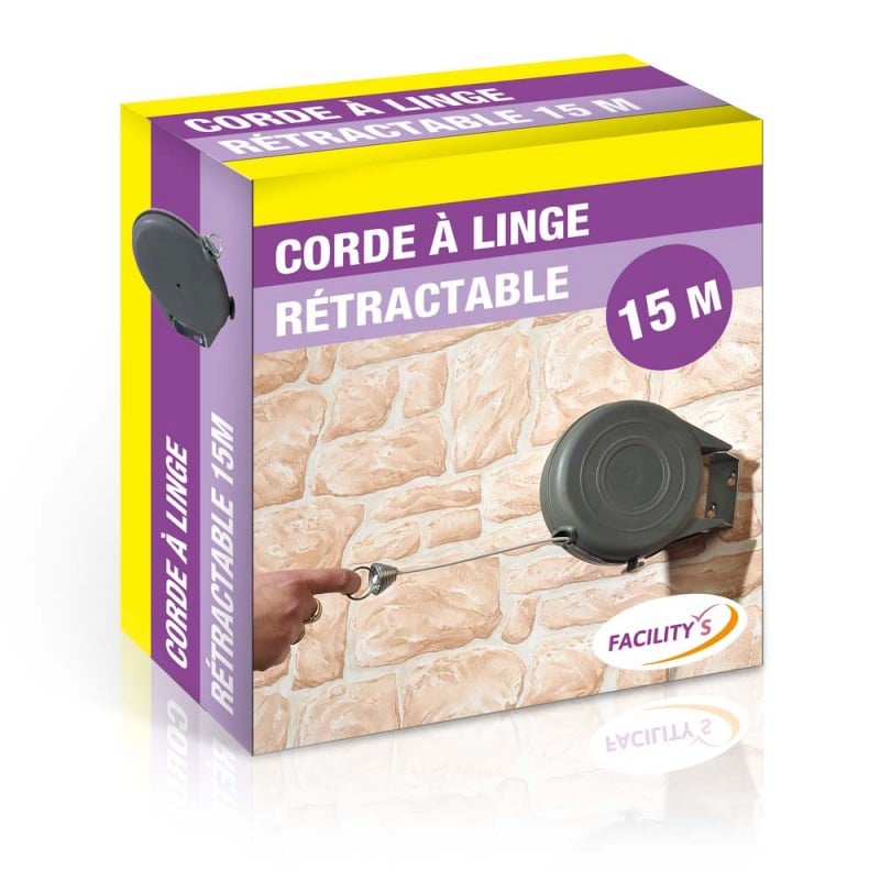 Corde à linge rétractable en inox 304