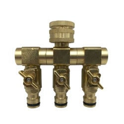 Raccord de tuyau d'arrosage 3 entrees (2)