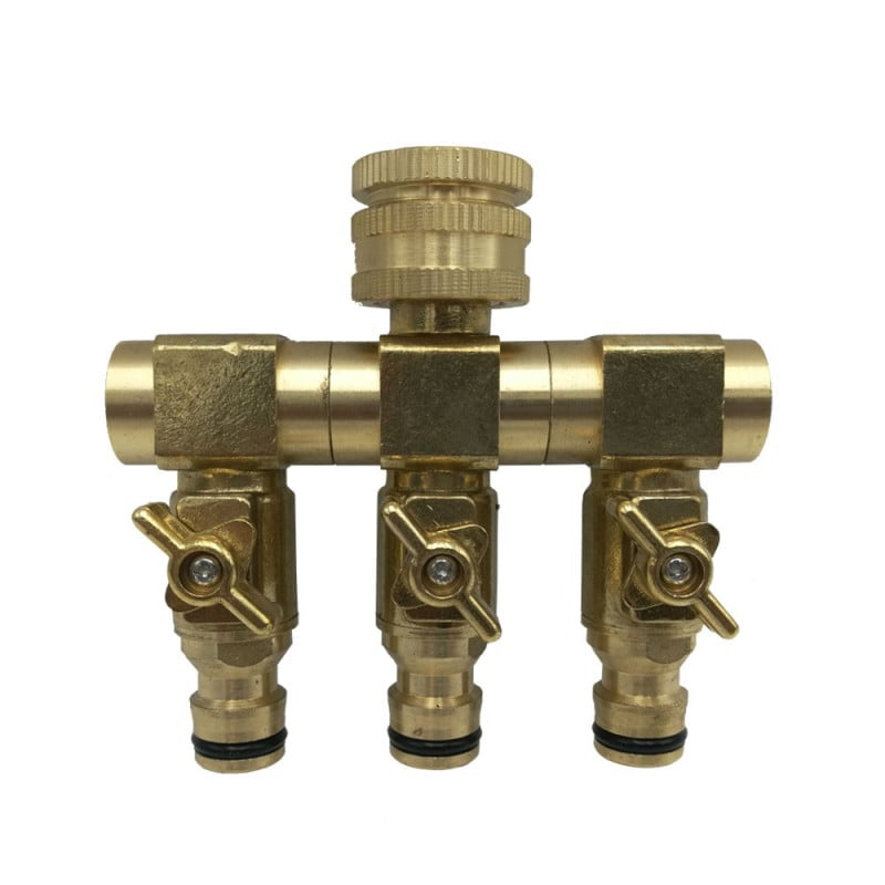 Raccord de tuyau d'arrosage 3 entrees (2)