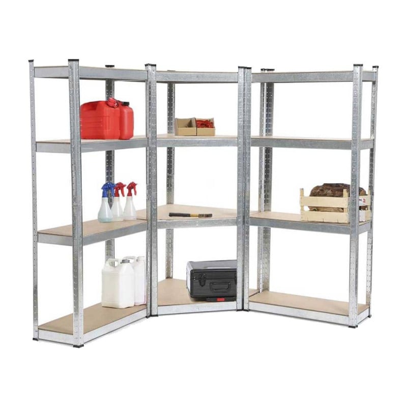 Triple étagère d'angle pour charges lourdes - 4 niveaux (1)