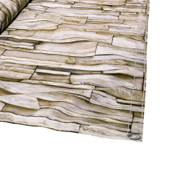 Brise vue beige imitation mur en pierres (1)