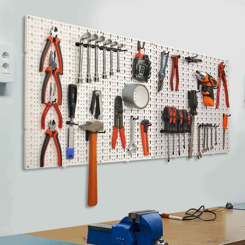 Panneau mural de rangement pour outils 54 pcs