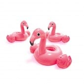 Porte gobelet gonflable flamant rose - x3