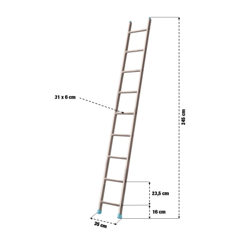 Échelle simple aluminium 2,45 m (1)