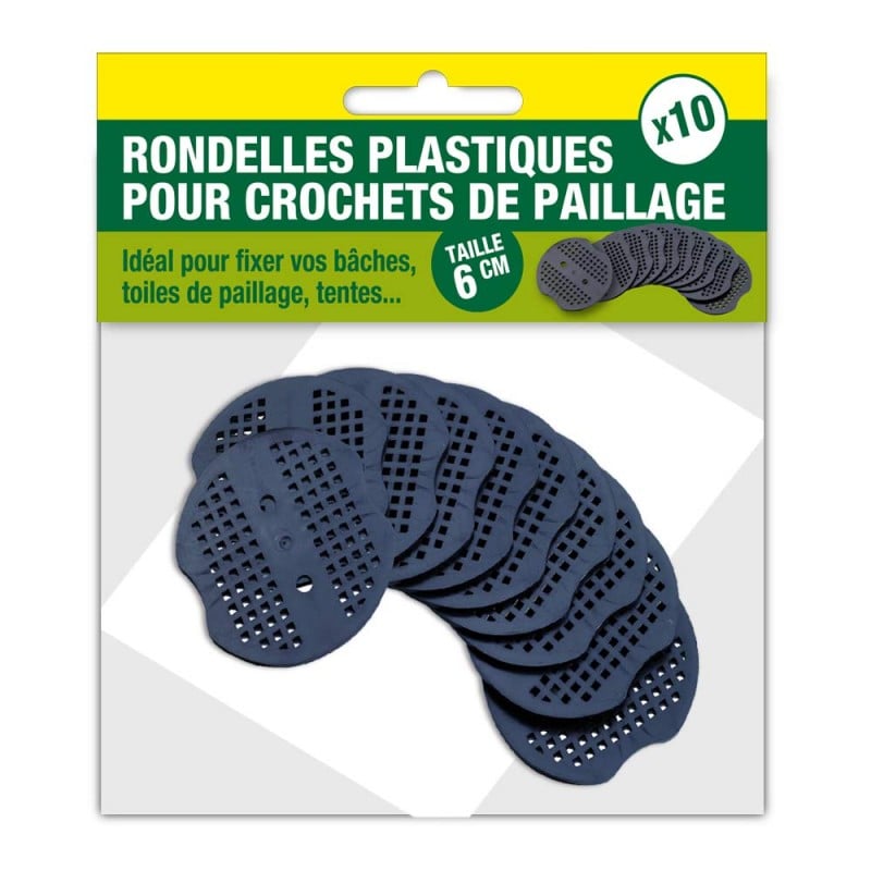 Rondelles plastiques pour crochets de paillage par 10