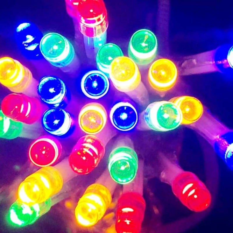 Lumières Décoratives à LED Multicolor avec Piles, Guirlandes Lumineuses à  10 LED de 1m pour Noël