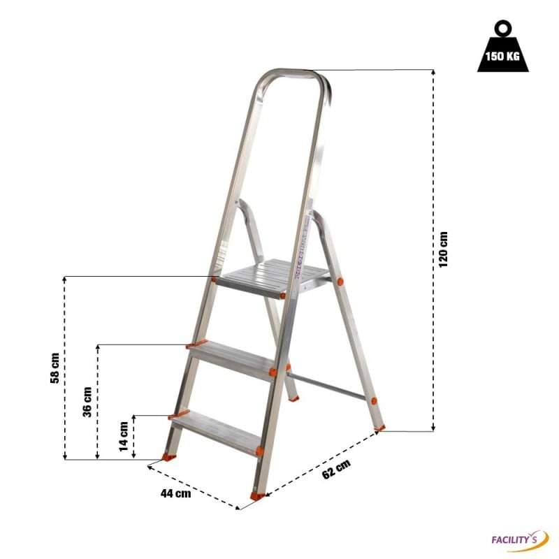 Marchepied en aluminium 3 marches sur