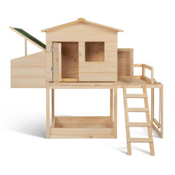 Poulailler bois avec pondoir et balançoire (2)