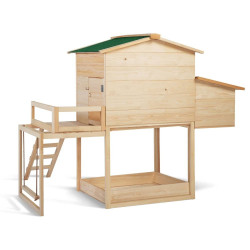 Poulailler bois avec pondoir et balançoire (3)