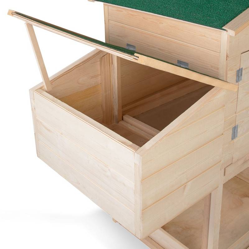 Poulailler bois avec pondoir et balançoire (4)