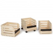 Cagettes empilables sur roulettes, type clayette