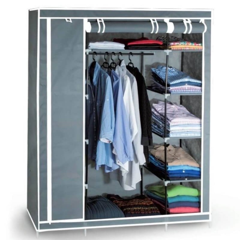 Dressing et penderie Giantex armoire rangement pour vêtements noir 75 x 50  x 170cm en tissu