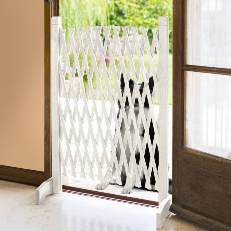 Barrière de protection extensible blanche plastique (4)