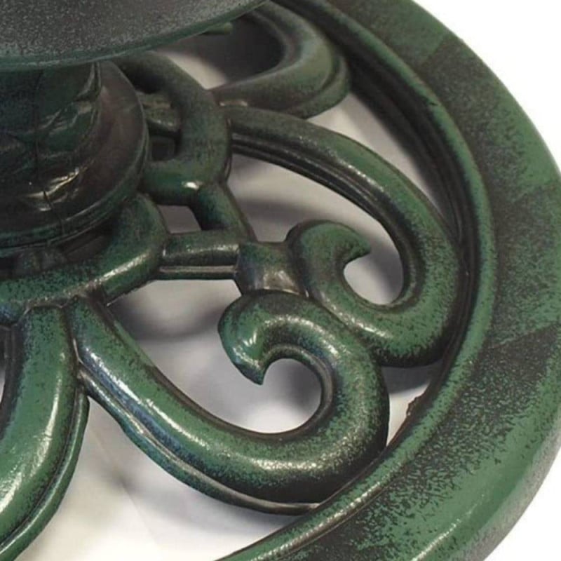 Fontaine abreuvoir à oiseaux sur pied avec lampe solaire et mangeoire (3)