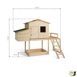 Poulailler bois avec pondoir et balançoire (1)