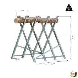 Chevalet de sciage du bois porte bûches pliable (1)