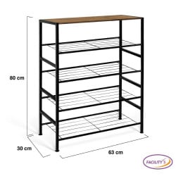 Étagère à chaussures style industriel - 4 niveaux (1)