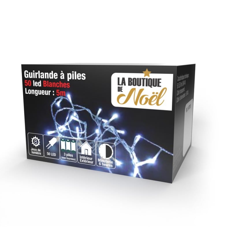 Guirlande lumineuse à billes en rotin à LED,5M 40 LED à piles