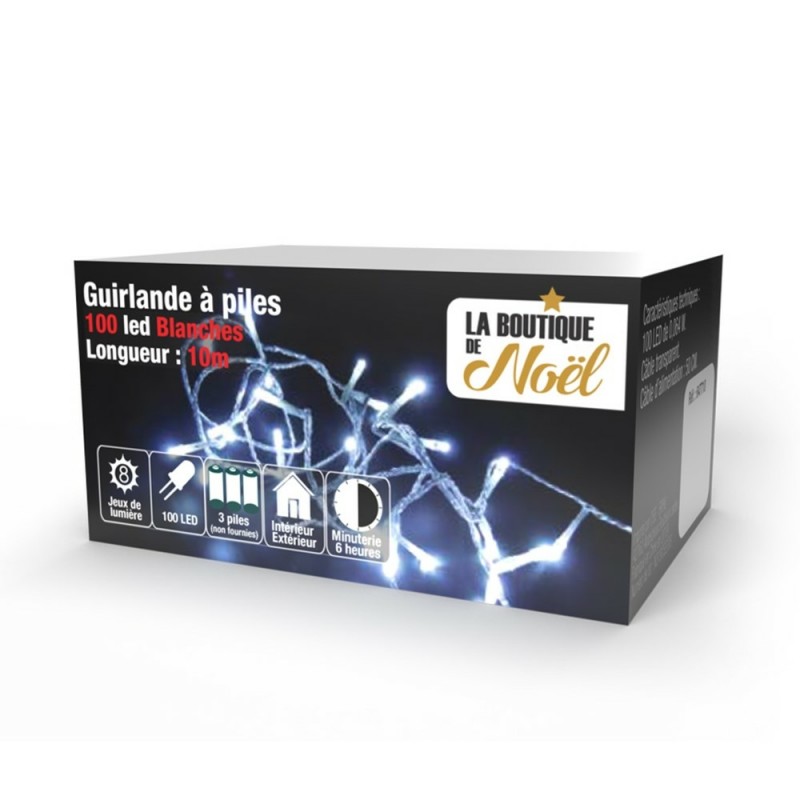 PRIX FOUS Guirlande LED à pile 10 ampoules métal L165cm