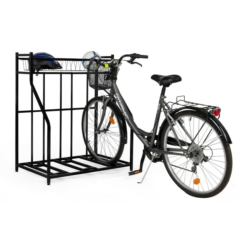 Râtelier à vélo avec panier de rangement (1)