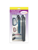 Attaches flexibles réutilisables avec mousquetons - Lot de 10