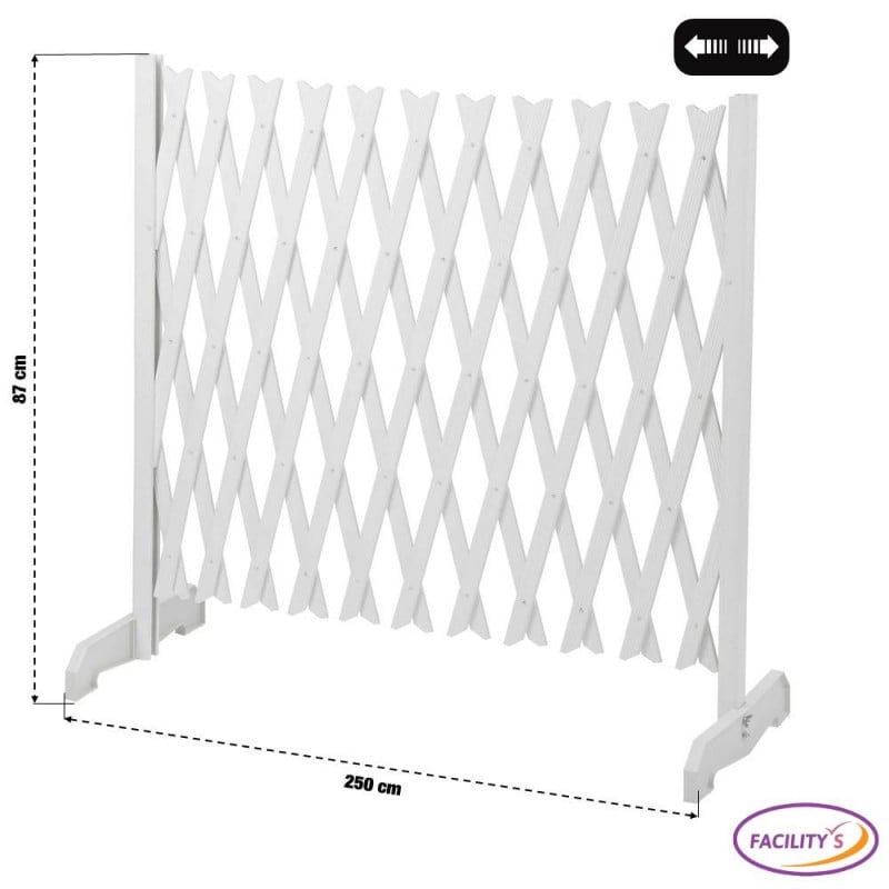 Barrière de sécurité sans perçage Extensible pour chien, PBR-600, Blanc