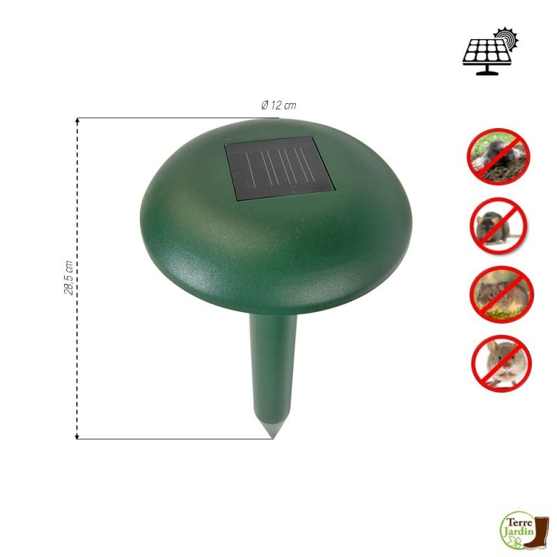 Lot De 2 Rpulsifs Solaires Anti-taupes - Rpulsif Solaire Ultrasons -  Protection Ip56 - Pour Le Jardin.(xiersen)