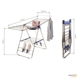 Étendoir à linge inox avec porte cintres (2)