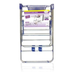 Étendoir à linge inox avec porte cintres (1)