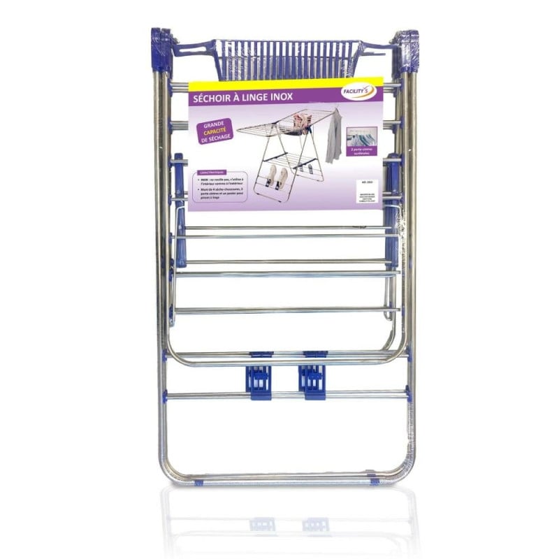 Étendoir à linge inox avec porte cintres (1)