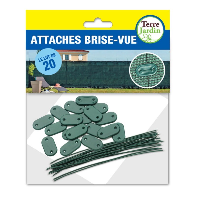 Lot De 20 Clips Universel Pour Brise-Vue Naterial, Vert