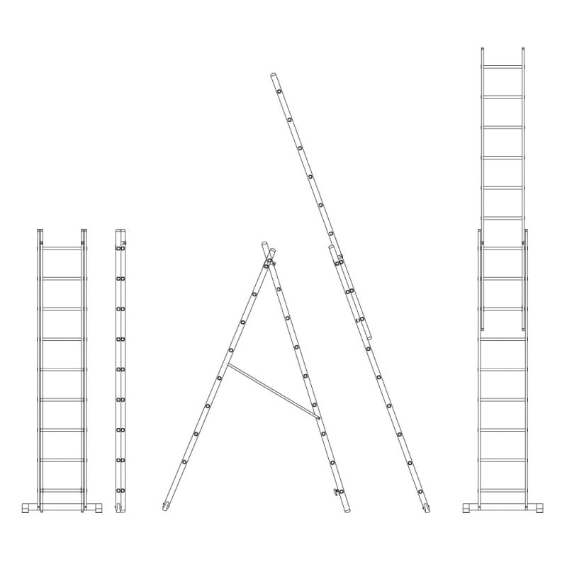 Échelle 2 plans transformable - 2,17 à 3,47 m (4)