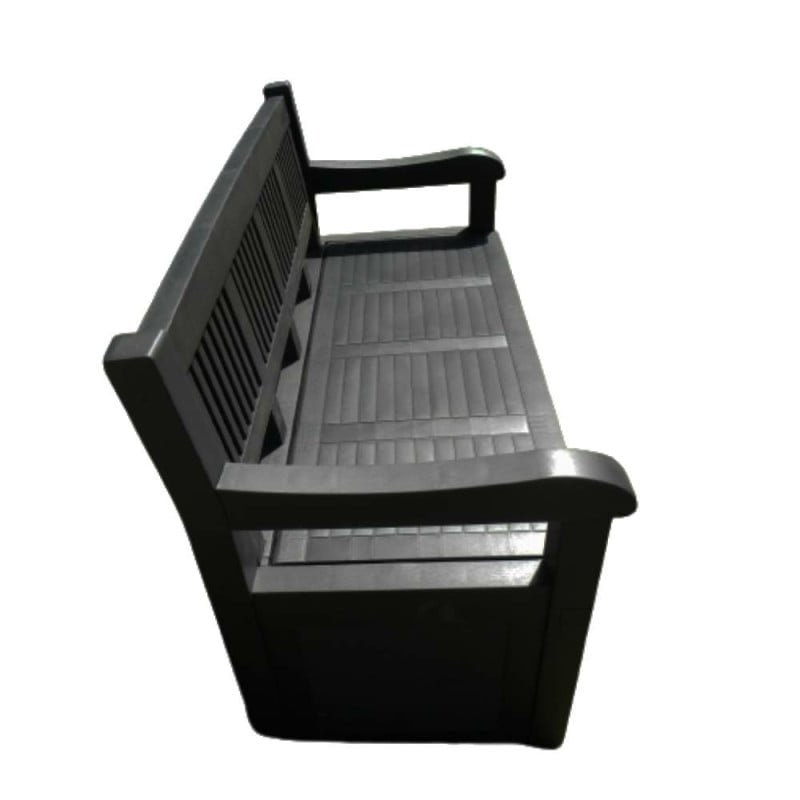 Banc coffre de jardin gris en plastique (3)