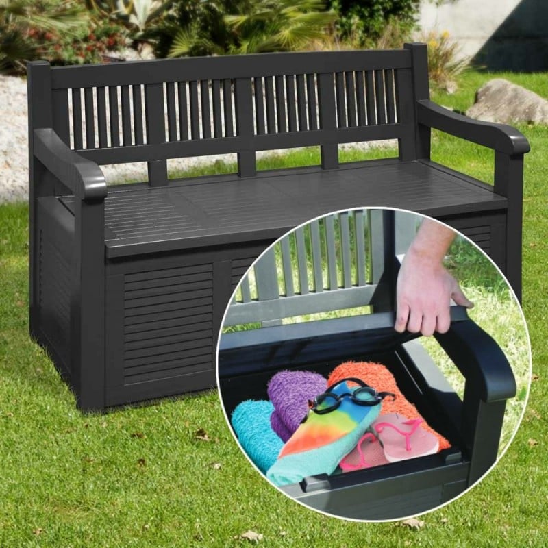 Banc Coffre de jardin IMAGE'IN – Assise et rangement pour