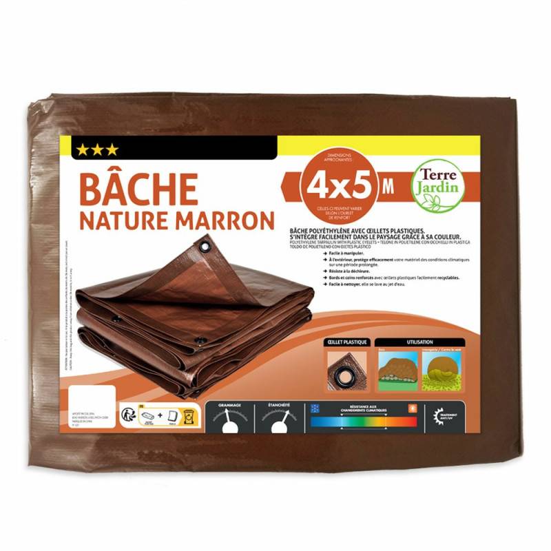 Bâche de jardin marron 140 g m2 (4)