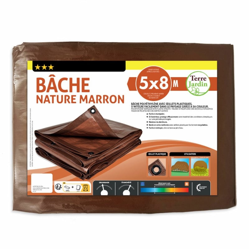 Bâche de jardin marron 140 g m2 (5)