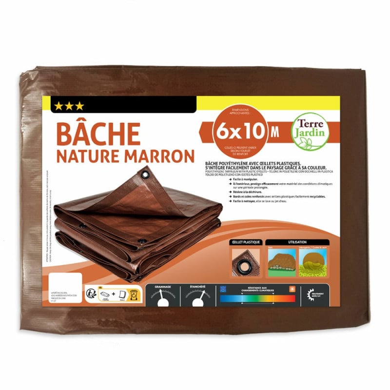 Bâche de jardin marron 140 g m2 (6)