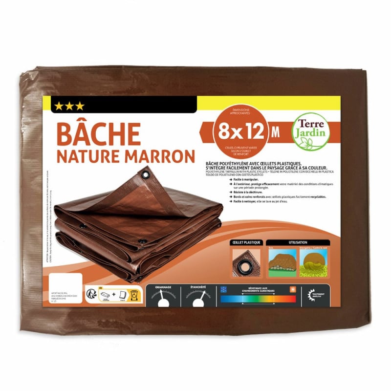 Bâche de jardin marron 140 g m2 (7)