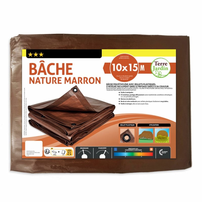 Bâche de jardin marron 140 g m2 (8)