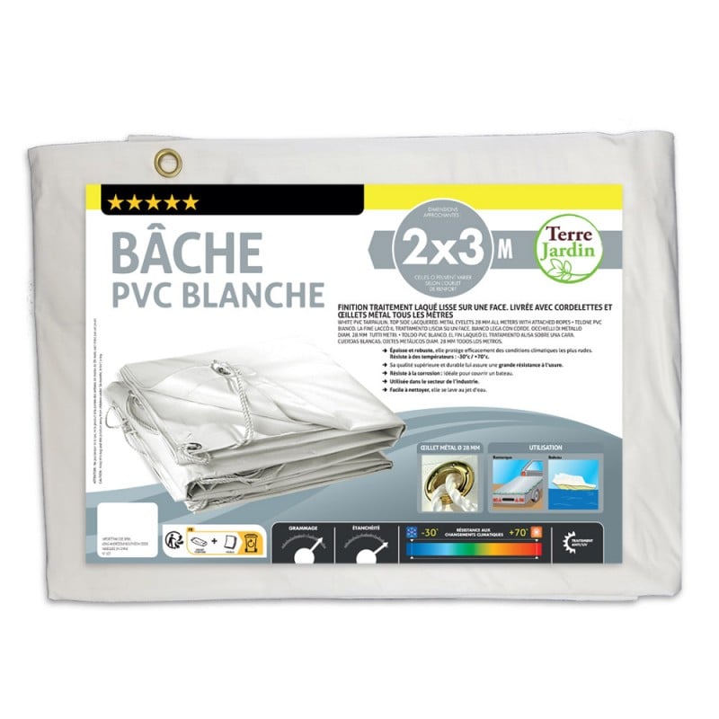 Bâche PVC premium blanche 300g/m2