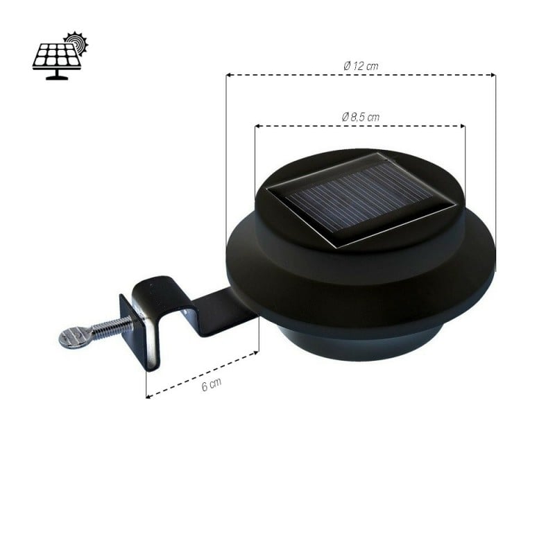 Lampe solaire gouttière et clôture