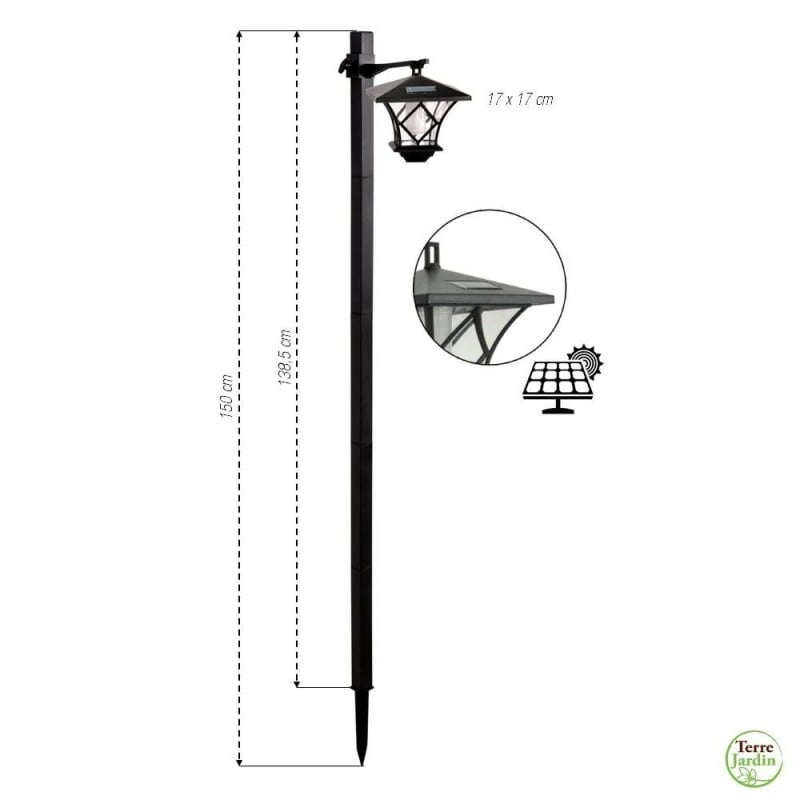 Lampadaire solaire LED japonais double position (2)