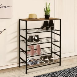 Étagère à chaussures style industriel - 4 niveaux (3)
