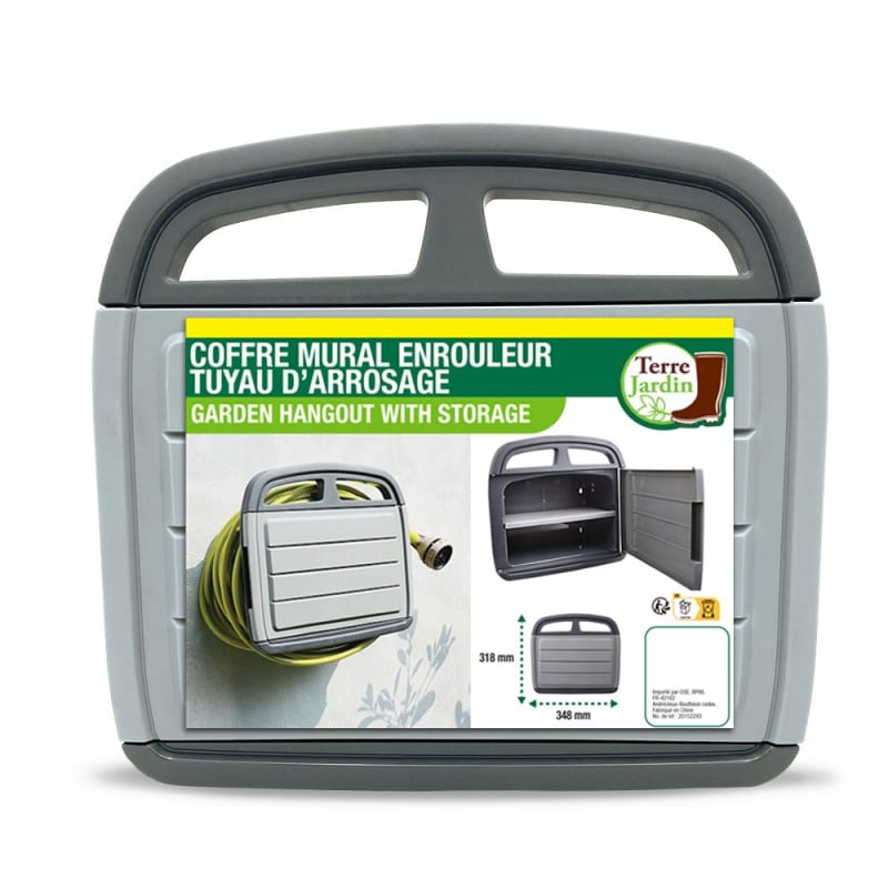 Support mural d'enroulage avec armoire pour tuyau d'arrosage (5)