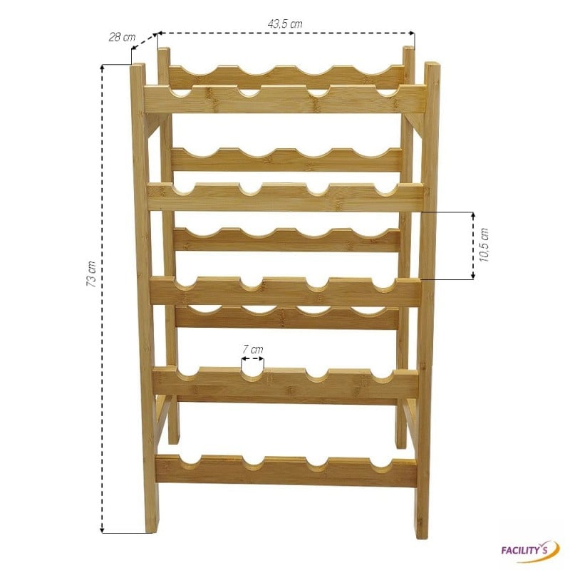 Casier 6 Bouteille En Bambou Porte-bouteille Vin Rangement Bois à