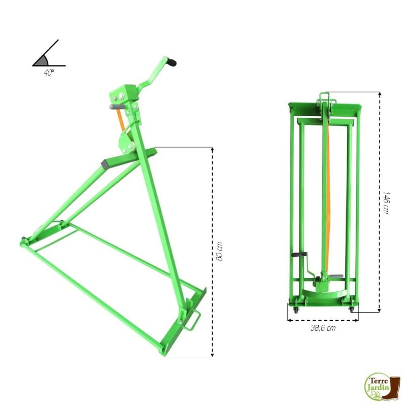 Lève tracteur tondeuse avec treuil 500 kg (1)
