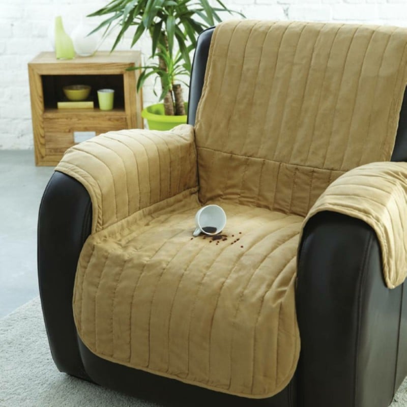 Couvre canapé ou fauteuil beige (1)