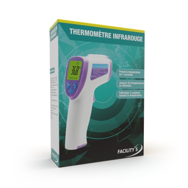 Thermomètre Frontal Infrarouge médicale Thermometre sans Contact pour Adulte  Enfant bébé, Affichage LCD Mode avec indicateurs